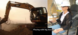 Playing with lifesized Tonka Toys