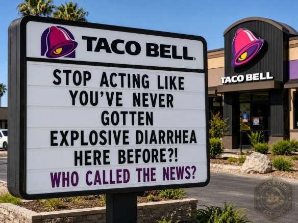 Fake sign at Taco Bell