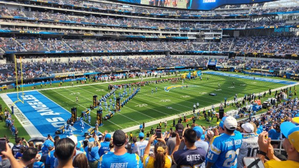 photo of Chargers taking entering arena