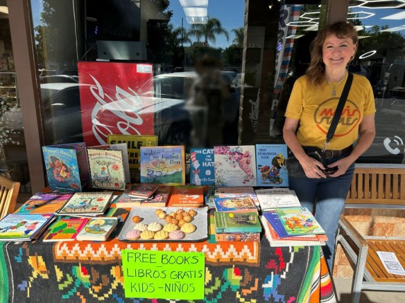Photo of Linda with books
